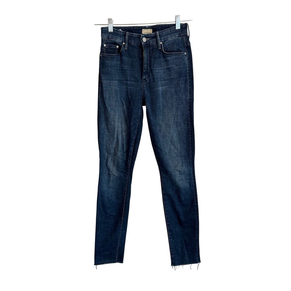 Mother Skinny Jeans Womens 25 Blue Denim Mid Rise Ankle Fray Casual Stretch